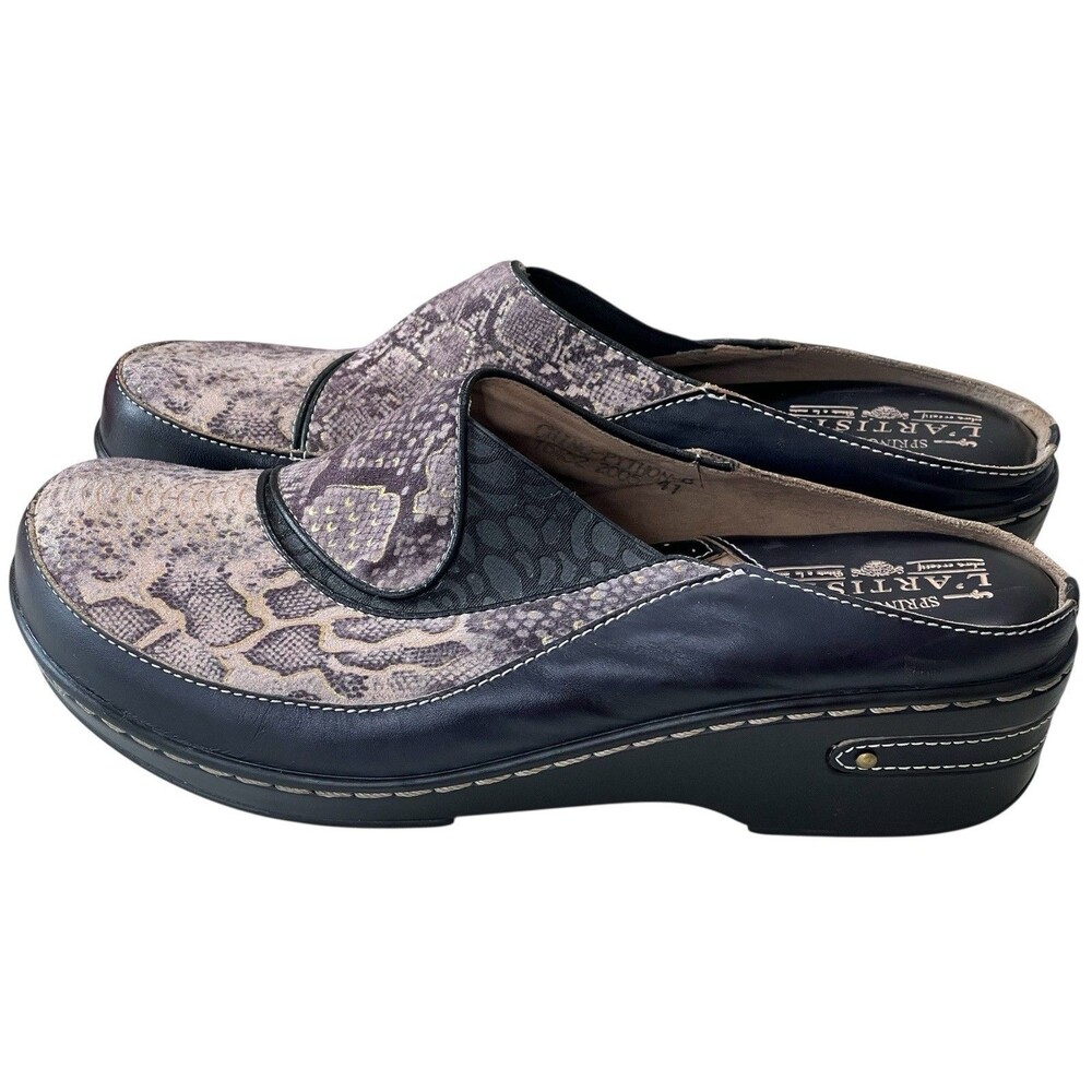 L'artiste By Spring Step Black Chino Python Clog … - image 3